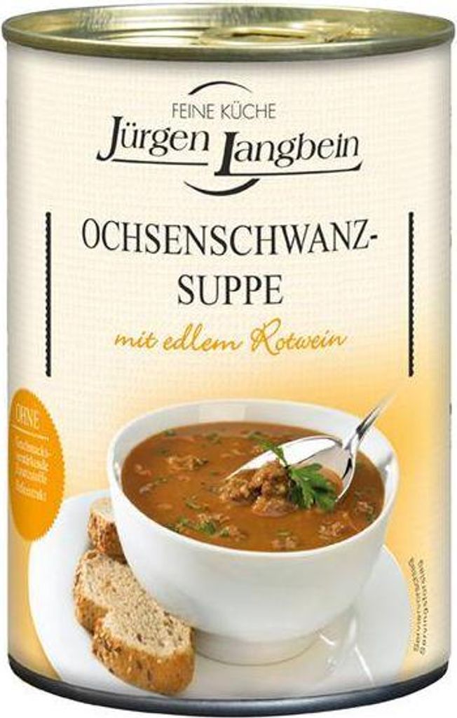 Rila Jürgen Langbein Oxtail Soup 400 ml Can Ready to Eat Without Yeast Extract Without Flavor Enhancers 400 ml