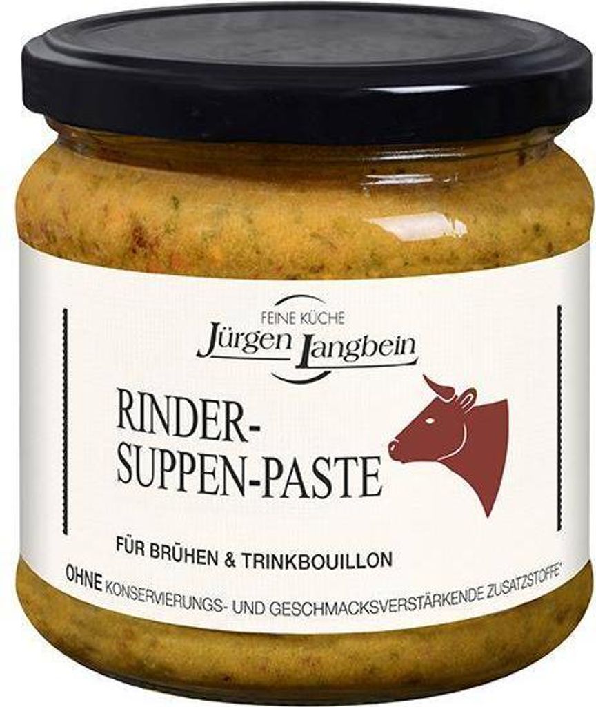 Rila Jürgen Langbein Beef Soup Paste 400g Glass Jar Gluten-free Lactose-free 650g