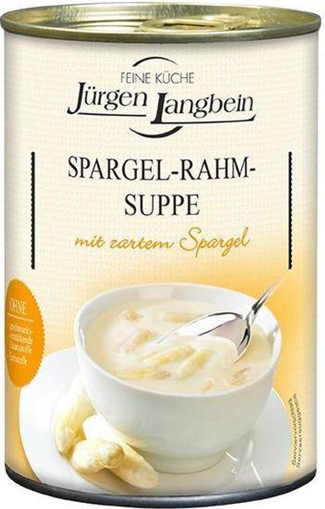 Rila Jürgen Langbein Asparagus Cream Soup 400 ml Can Ready to Eat Vegetarian No Flavor Enhancers 400 ml