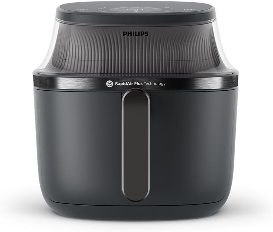 Philips Airfryer 3000 Series - Premium 6.2 L Hot Air Fryer with Viewing Window, RapidAir Plus Technology, 90% Less Fat, Easy to Clean, Touch Screen, Energy & Space Saving (NA330/00)