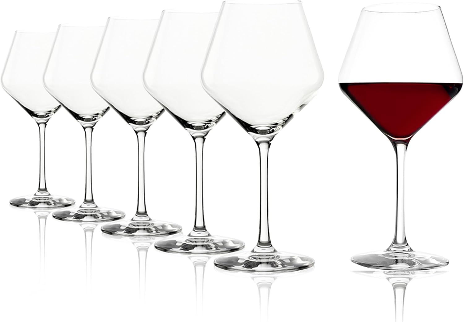 Stölzle Lausitz Revolution Glasses, Set of 6 Wine Glasses, Highly Functional Wine Glasses, Dishwasher-Safe