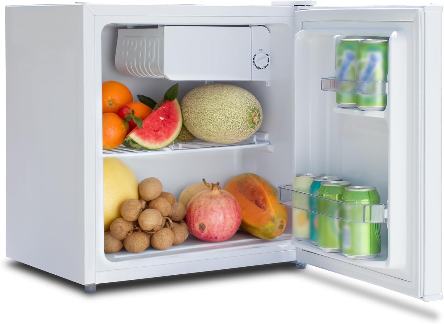 SMETA Mini Fridge 46L with Freezer Compartment, Small Refrigerator for Home, Office & Camping, 6-Stage Thermostat, Energy Efficient, (0-10℃), Ideal for Student Rooms, Bedrooms, Hotels, Living Rooms