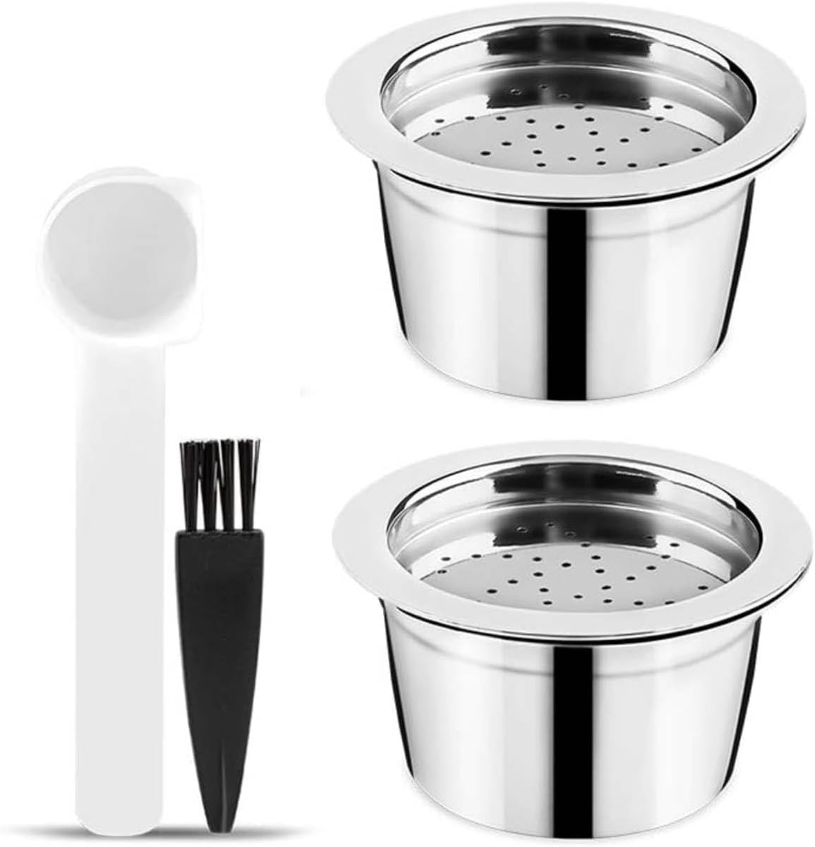 i Cafilas Refillable Kfee Coffee Capsule Stainless Steel Reusable Refill Capsule Coffee Filter for Caffitaly Tchibo Cafissimo ALDI Expressi Coffee Capsule (2Capsule)