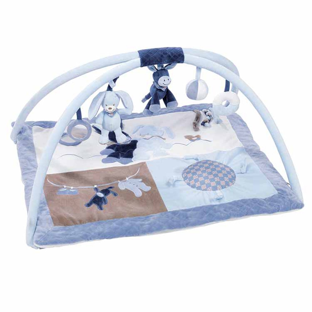 Nattou Padded Crawling Blanket With Arch For Boys  Alex And Bibou