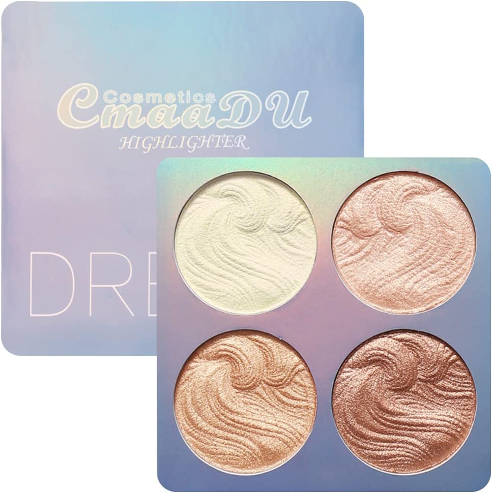 spier 4 Colours 3DHighlighter Palette Blush Palette Bright Shimmer Face Blush Powder Baked Highlighter Pressed Powder Contour and Highlight Rouge Palette