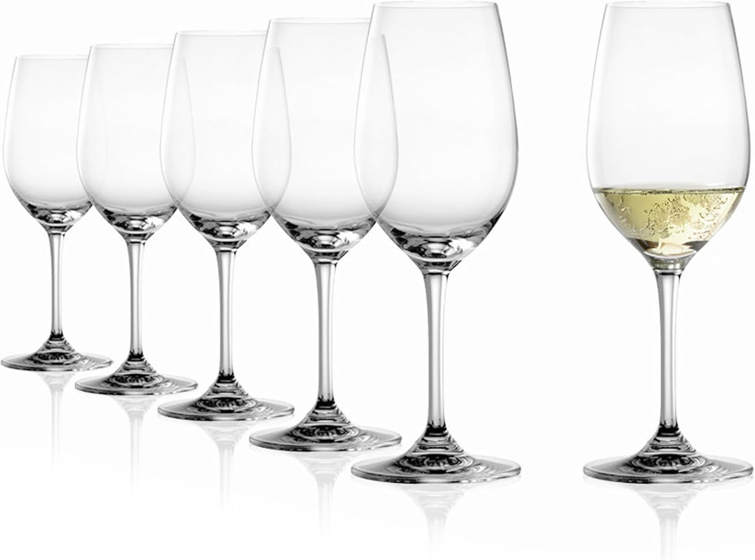 Stölzle Lausitz White Wine Glasses Event Set of 6 360 ml - Wine Glasses Ideal for Heavy White Wines & Medium Red Wines - Elegant White Wine Goblets Made of Crystal Glass - Dishwasher Safe & Made in