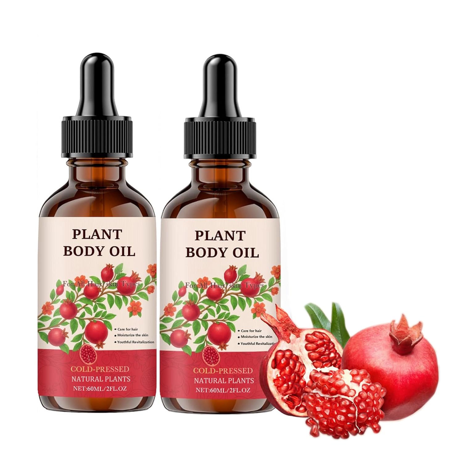 Woranb Granatapfelkernöl, Granatapfelsamenöl, 100% Pomegranate Seed Oil für die Haut- und Haarpflege, Natürlicher Premium Extrakt, Verbessert die Elastizität der Gesicht und Körper Haut (2)