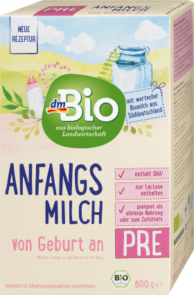 dmBio Initial milk Pre Organic from birth, 600 g