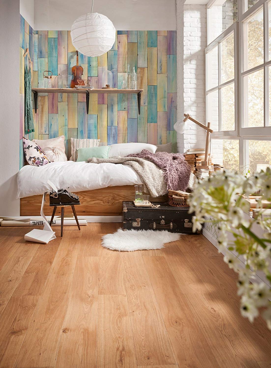 Komar Xxl4 – 028 368 X 248 Cm Bazar Wooden Photo Wallpaper Pastel Colours (