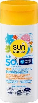 SUNDANCE Sunscreen lotion Kids ultra sensitive MED, SPF 50+, travel size, 50 ml