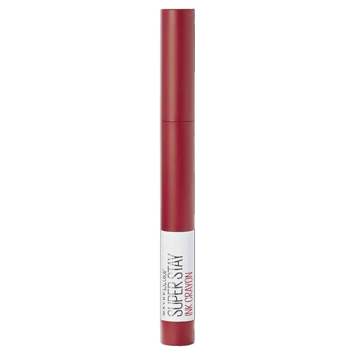 Maybelline New York Lipstick Matt Long Durability SuperStay Ink Crayon Tono 45 Hustle in Heels Red, ‎45