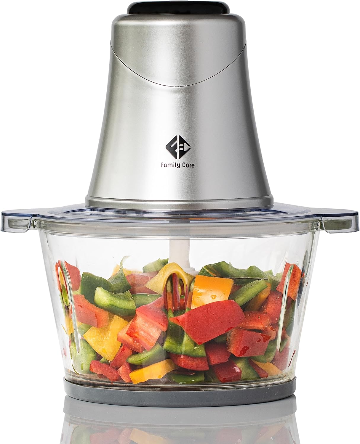 FC Family Care Family Care Electric Kitchen Chopper, 4 Titanium Blades, 400 W, 1.2 Litre Glass Bowl, Multifunctional, Meat Cutter, Onion Chopper, Vegetables, Nuts, Ice Cream