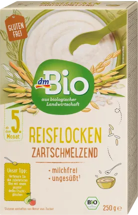 dmBio Cereal porridge rice flakes delicately melted from the 5th month, 250 g
