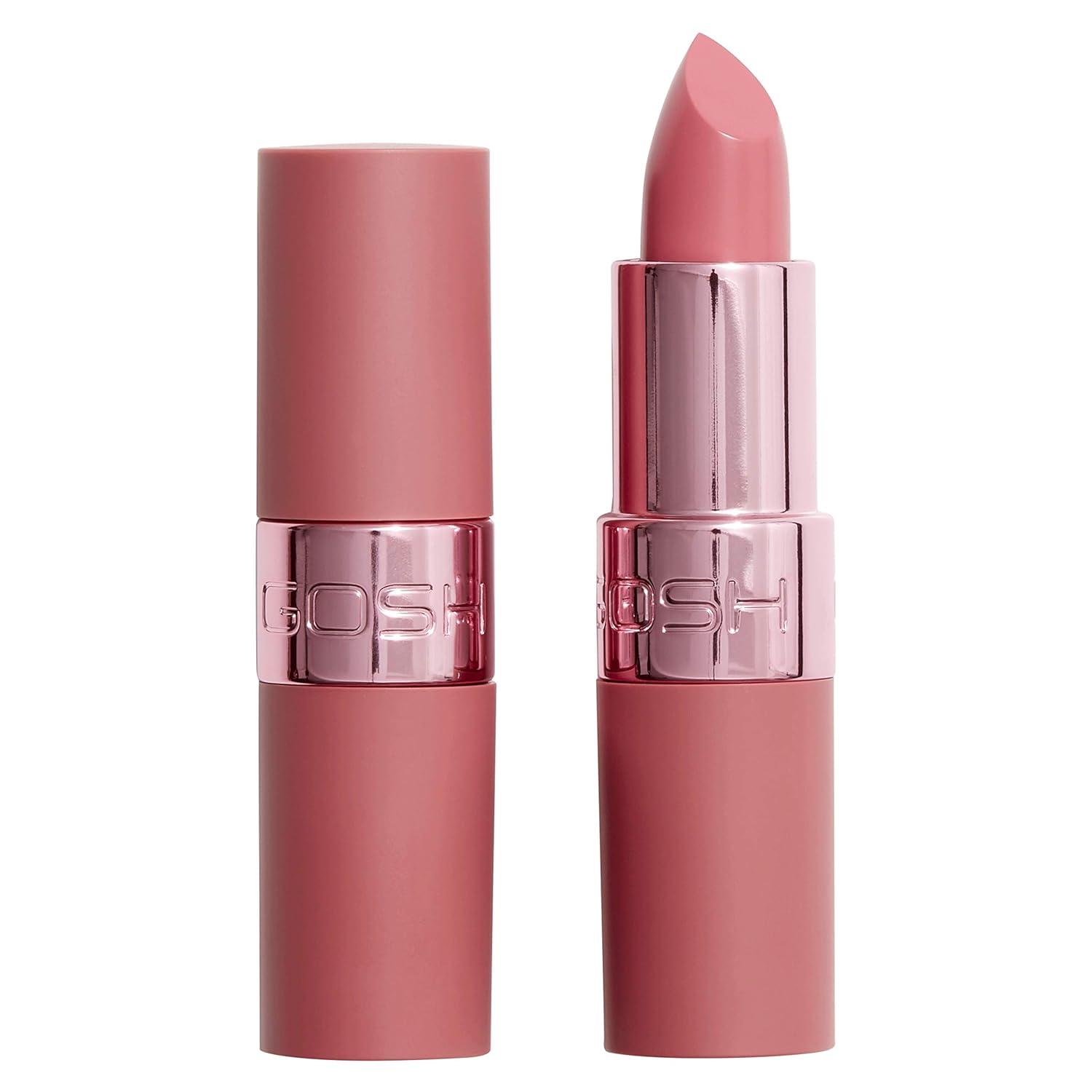 Gosh Luxury Rose Lipstick with Light Shimmer, Intense Pink Tones for a Radiant Result, Moisturises Soft Lips, Long-Lasting, Fragrance Free, 001 Love