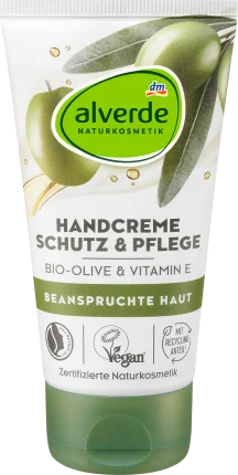 alverde NATURKOSMETIK Hand cream protection & care organic olive, vitamin E, 75 ml