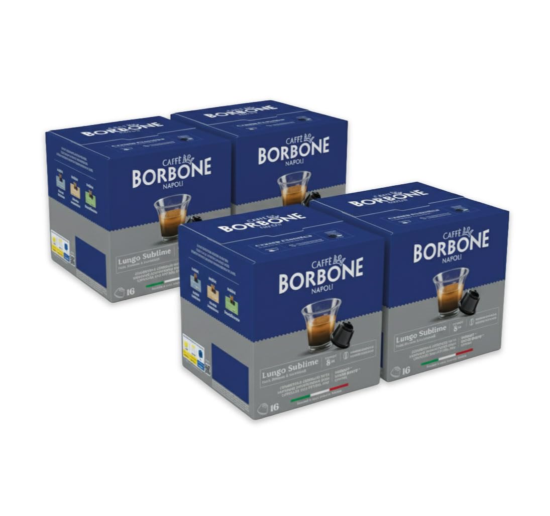 Caffé Borbone Caffè Borbone Lungo Sublime - 64 Coffee Capsules - Invigorating and Refreshing - Compatible with Nescafè Dolce Gusto Coffee Machines