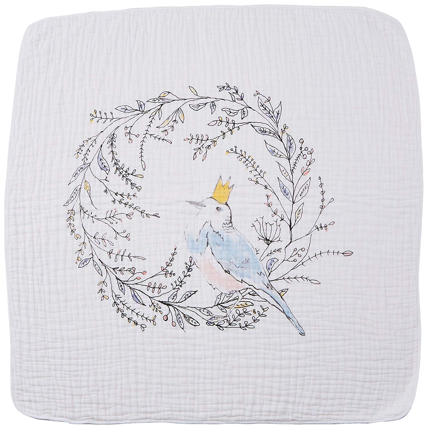 aden + anais Dream Blanket, 4 Layers, 100% Cotton Muslin, 120 cm x 120 cm, Birdsong - Noble Nest