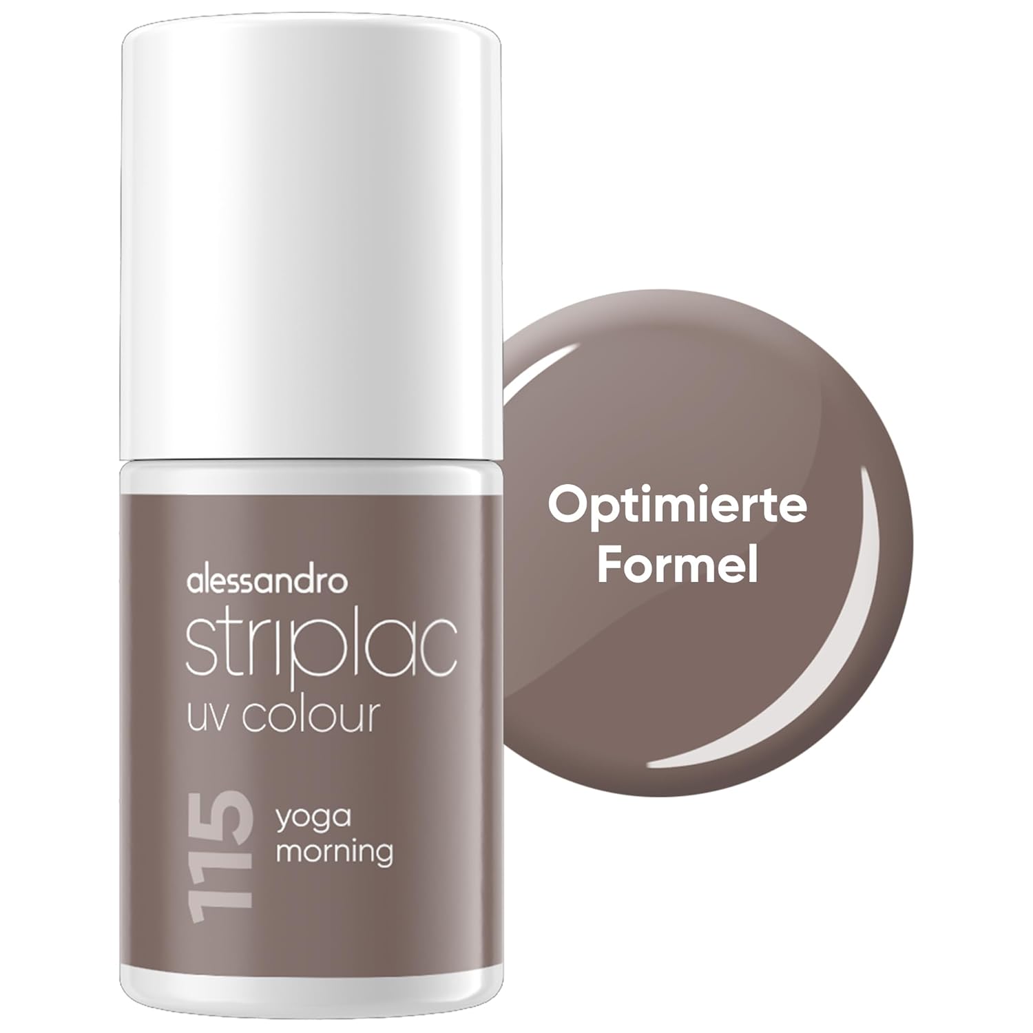 alessandro Striplac UV Nail Polish Yoga Morning - Opaque & Scratch-Resistant up to 15 Days - Easy to Apply - Gentle Peel Technology - Vegan - Taupe, 6.5 ml