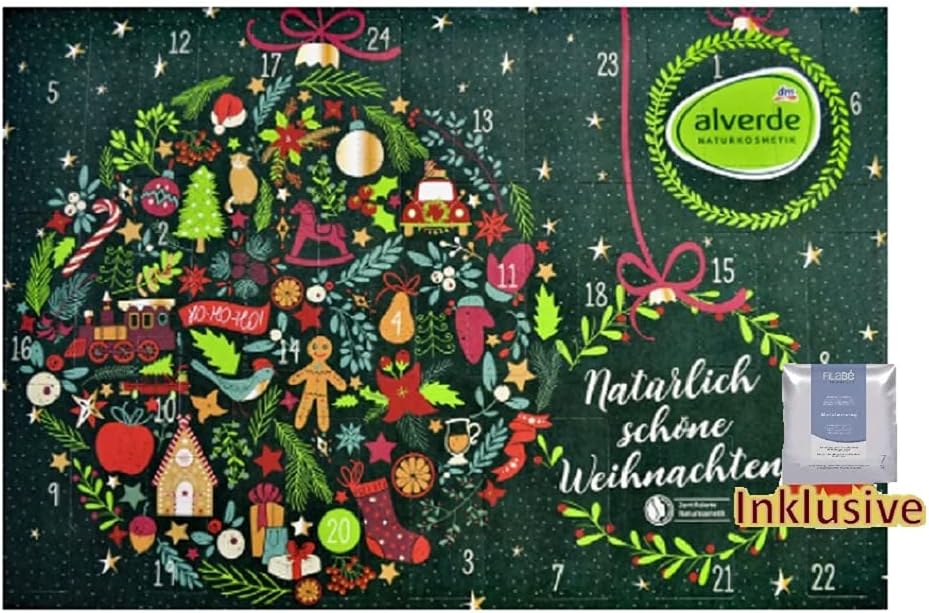 Alverde Naturkosmetik Advent Calendar 2023 Women\'s Beauty Cosmetics Advent Calendar for Women and Girls Care