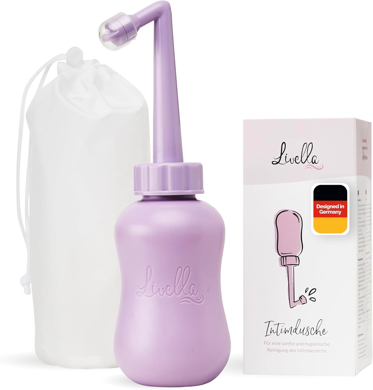 Livella Store Livella Intimate Shower in Purple (400 ml) - Developed in Germany - For Gentle and Hygienic Cleaning of the Intimate Area
