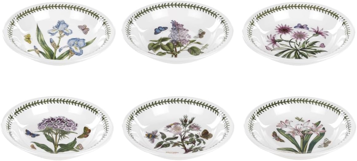 Portmeirion Botanic Garden Pasta Bowl, Various Motif - set of 6, Dia.20cm