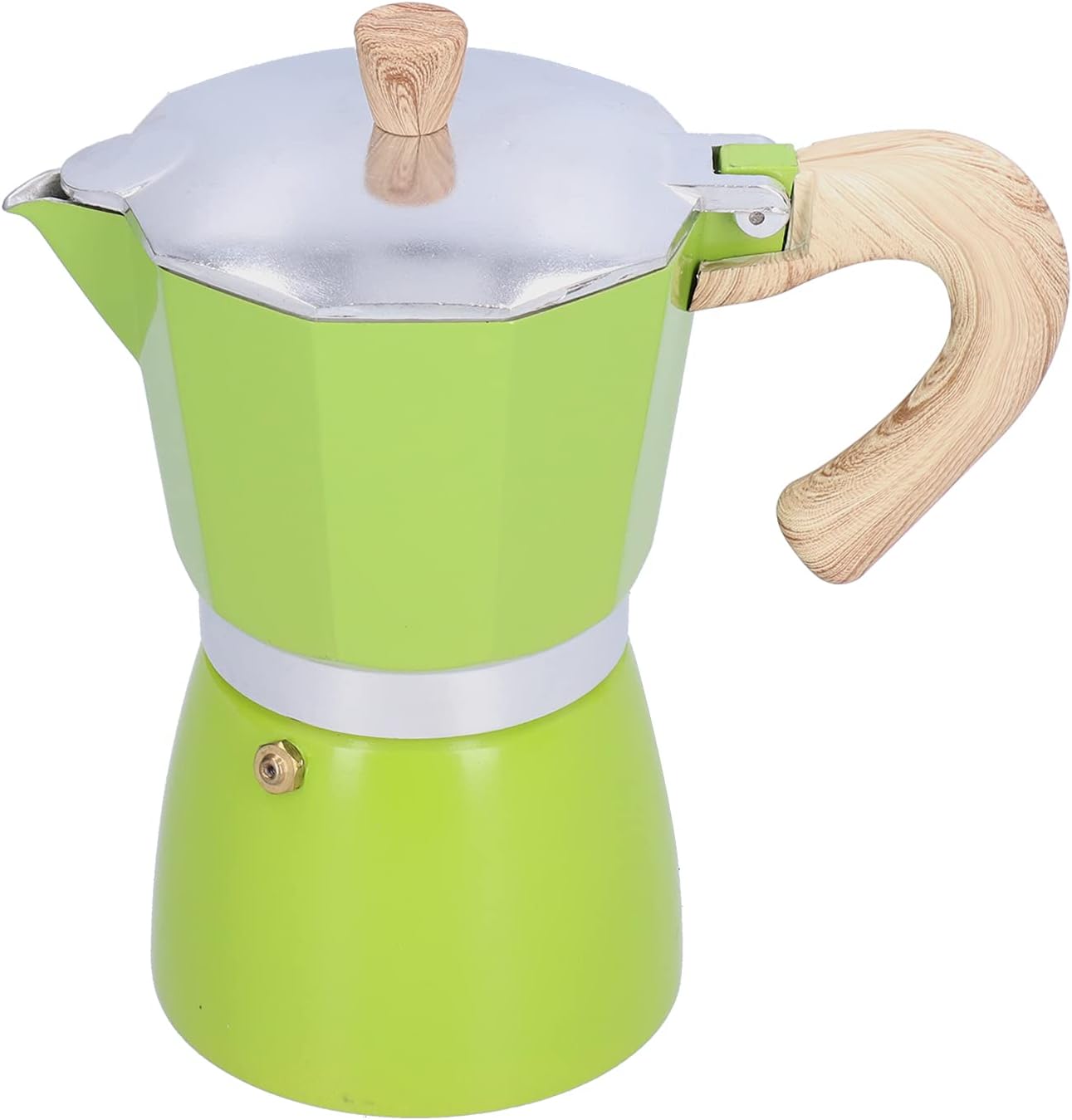Coffee Pot, Moka Pot, 300 ml Coffee Pot, Aluminium Moka Stove Coffee Machine, Classic Italian Coffee Machine, Moka Cooker, Coffee Kettle for Gas Stove, Stove (Green)