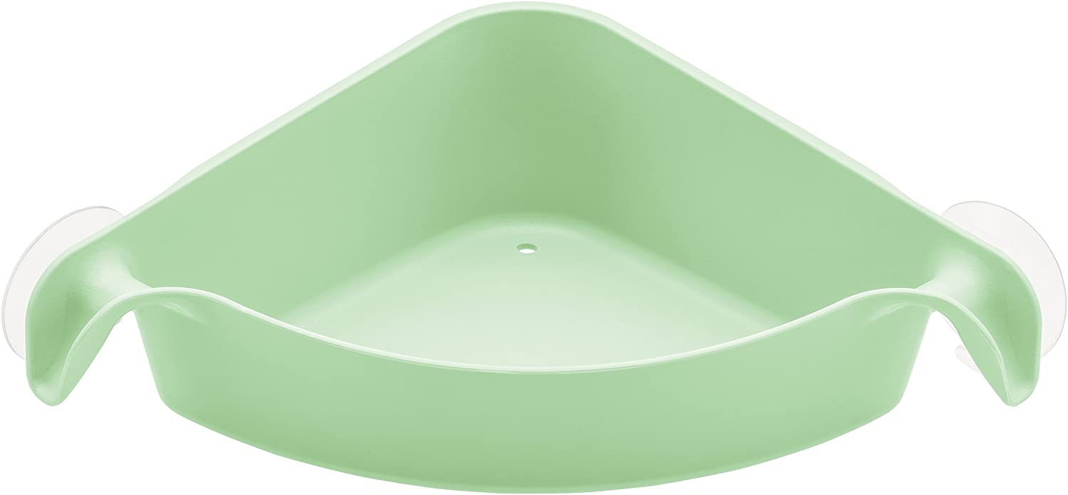 Koziol Boks Corner Organiser Bathroom Storage Unit With Suction Cup, Mint, 5242634