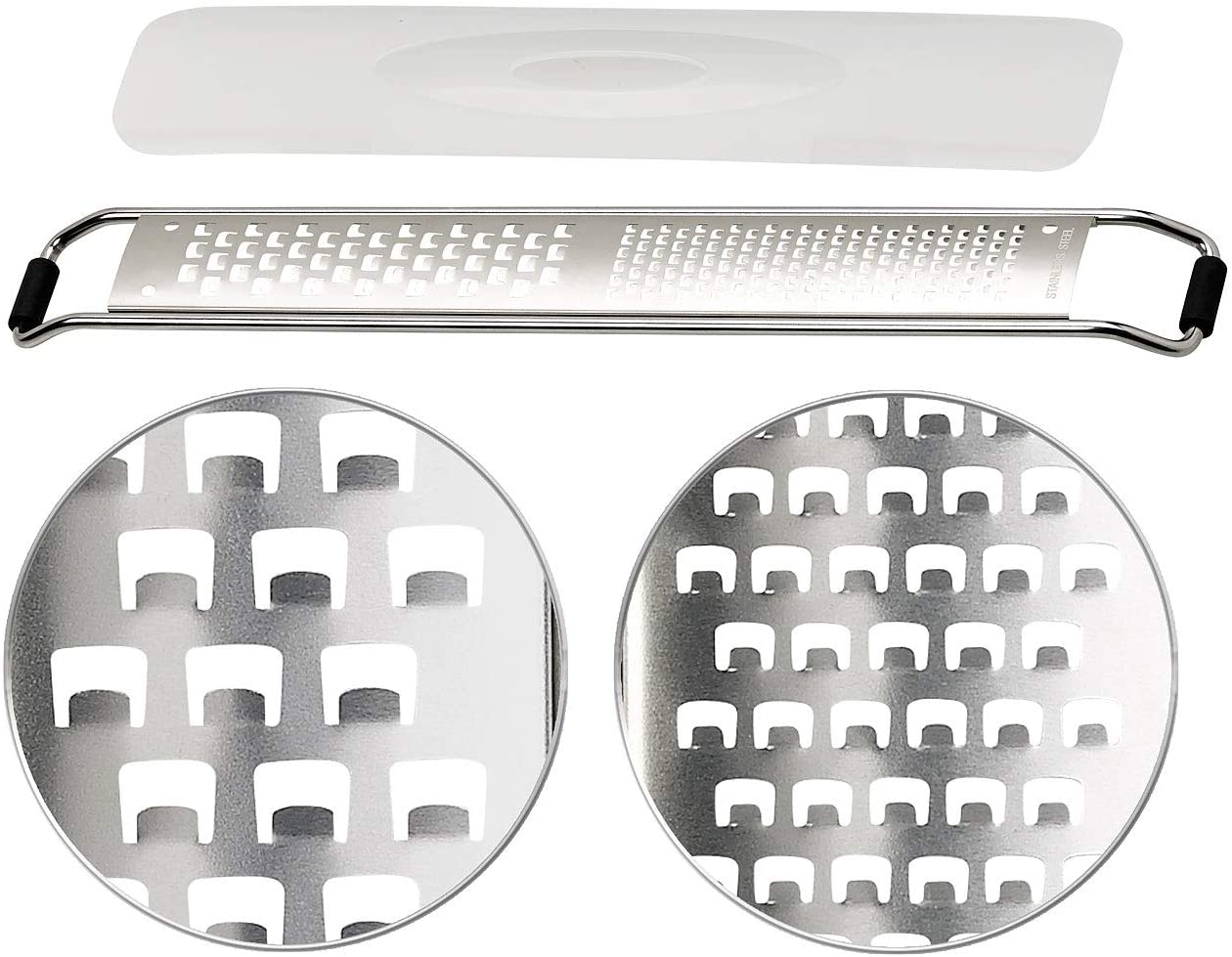 Rosenstein & Söhne Cheese grater: sharp stainless steel grater, fine and medium blades, photo-etched (vegetable slicer)