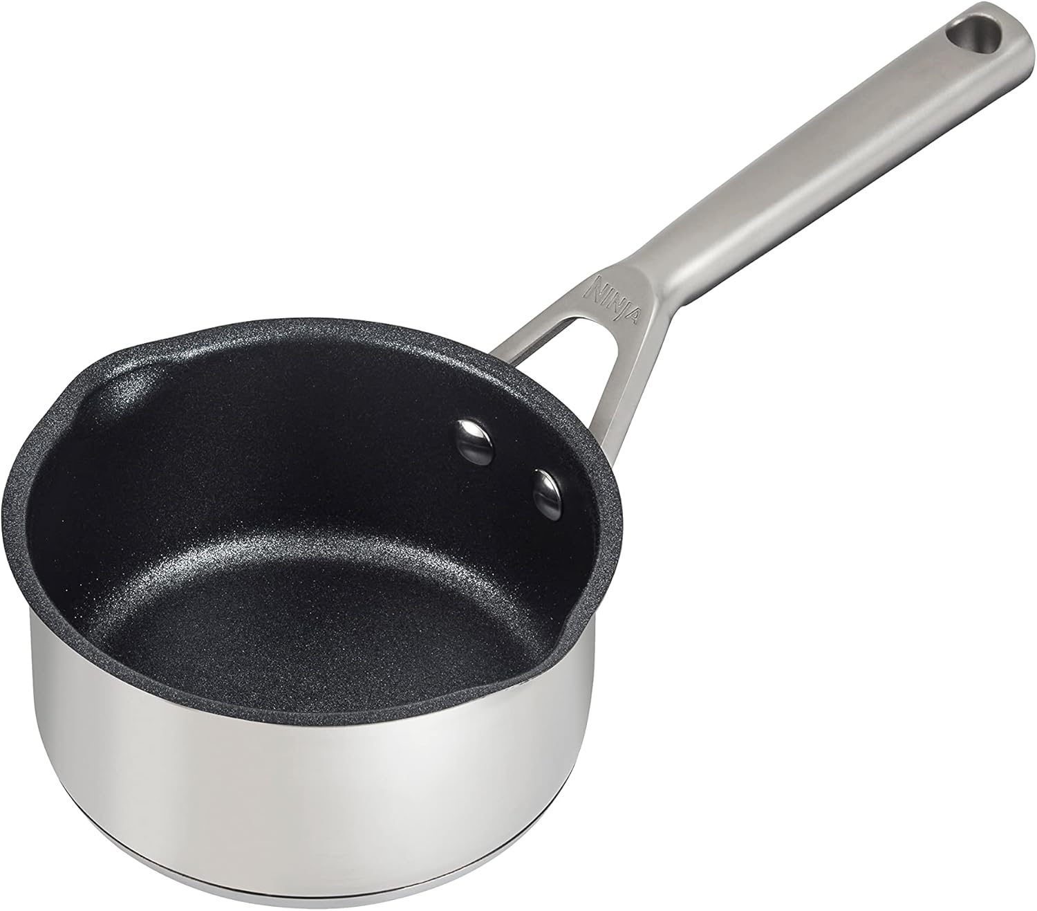 Ninja ZEROSTICK Stainless Steel Cookware 16cm Milk Pan Durable Non Stick Induction Oven Safe to 500F Cast Stainless Steel Handle C61216UK