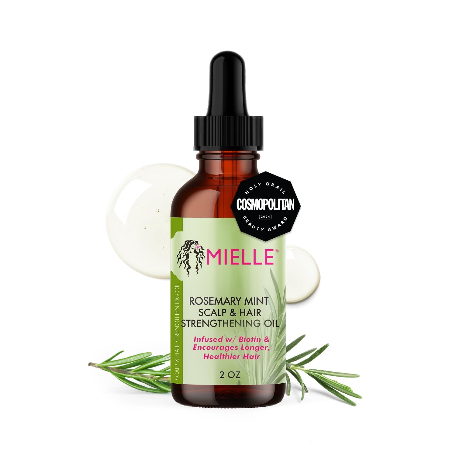 Mielle Organics Mielle Rosemary Mint Scalp and Hair Strengthening Oil for Healthy Hair Growth, 2 oz
