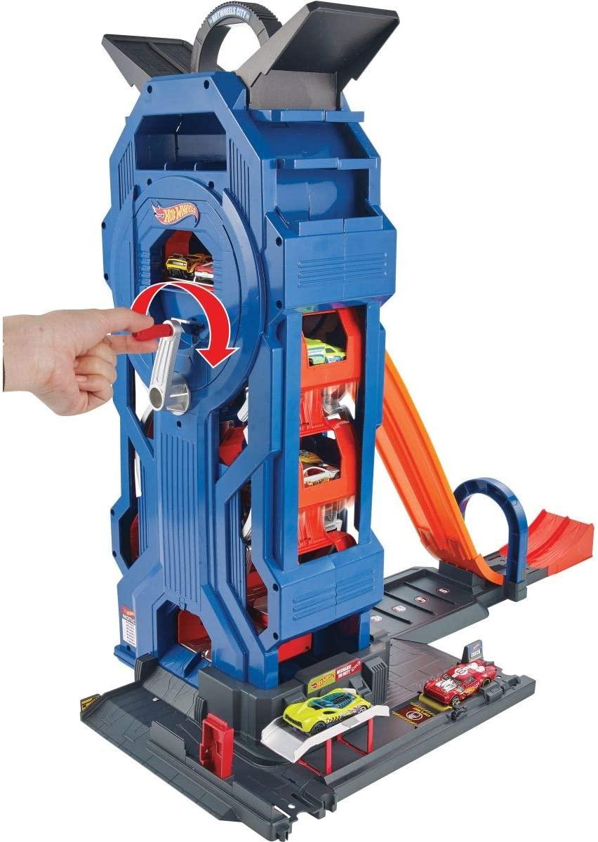 Hot Wheels City Power Parking Garage For Children With Racing Track Garage 