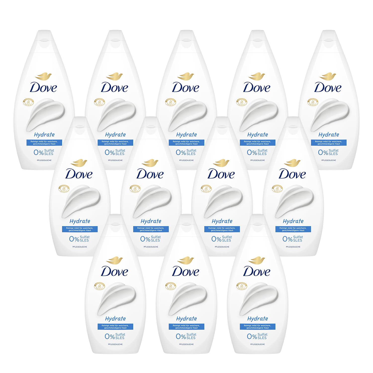 12x Dove Shower Gel Hydrate Care Shower with dermatologically confirmed formula for softer and smoother skin 450 ml
