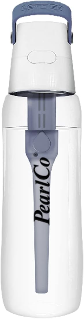 PearlCo Solid Water Bottle with Water Filter 0.7 Liters (Anthracite) | Filter Bottle BPA-Free | School, Sports, Water, Children, On the Go