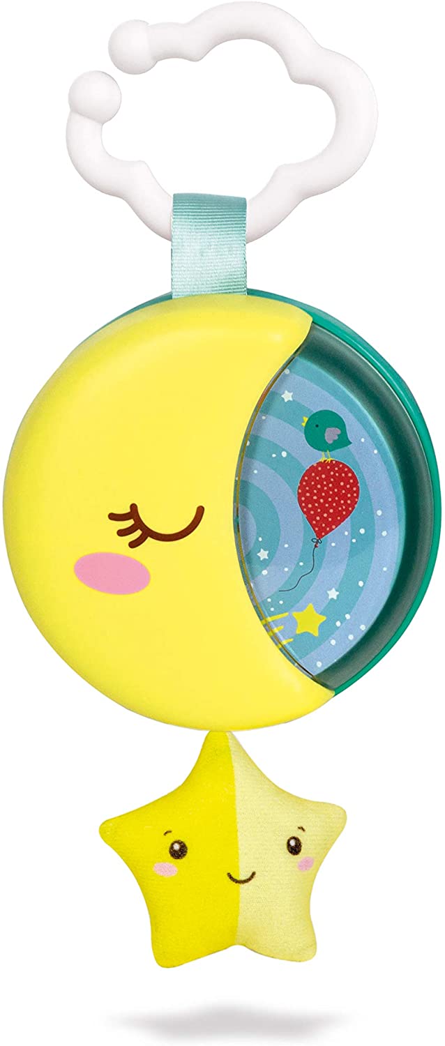 Clementoni 17323 Musical Box Moon Cuddly Toy for Toddlers and Infants, Cuddly Plush with Light and Music, Soft Toy for Children from 0 Months, Soft Sleep Aid, Easter Gift