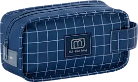 Men's toiletry bag, blue checkered, 1 pc.