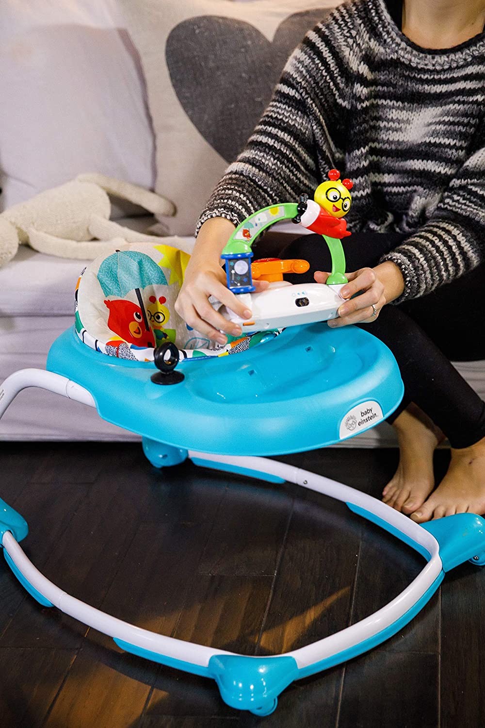 Baby Einstein, Sky Explorer Walker with Lights, Melodies and Removable Play Station, Height Adjustable, Easy to Clean Seat Pad