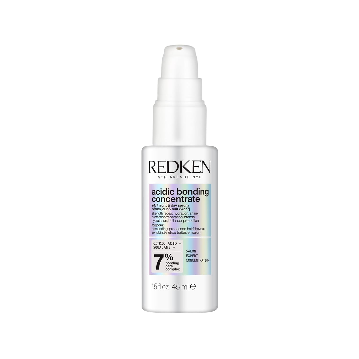 Redken Pflegendes Bonding Serum, Regeneriert und schützt vor täglichen Schäden, Tiefenwirksame Reparatur für stärkeres Haar, Vegan, Acidic Bonding Concentrate 24/7 Night & Day Serum