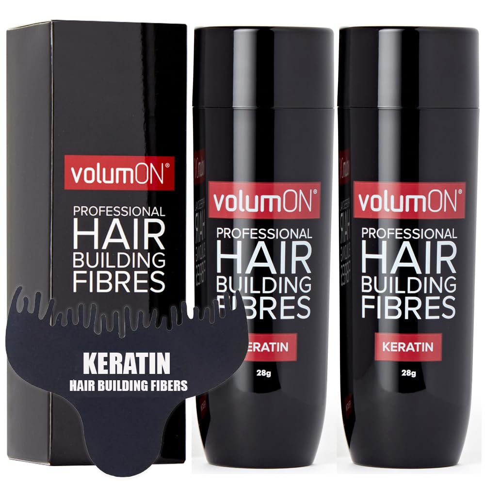 Hair Fibers x2 Volume Keratin Hair Building Fibers for Thinning Hair - Immediately Conceals Thinning Areas for Fuller, Thicker Hair