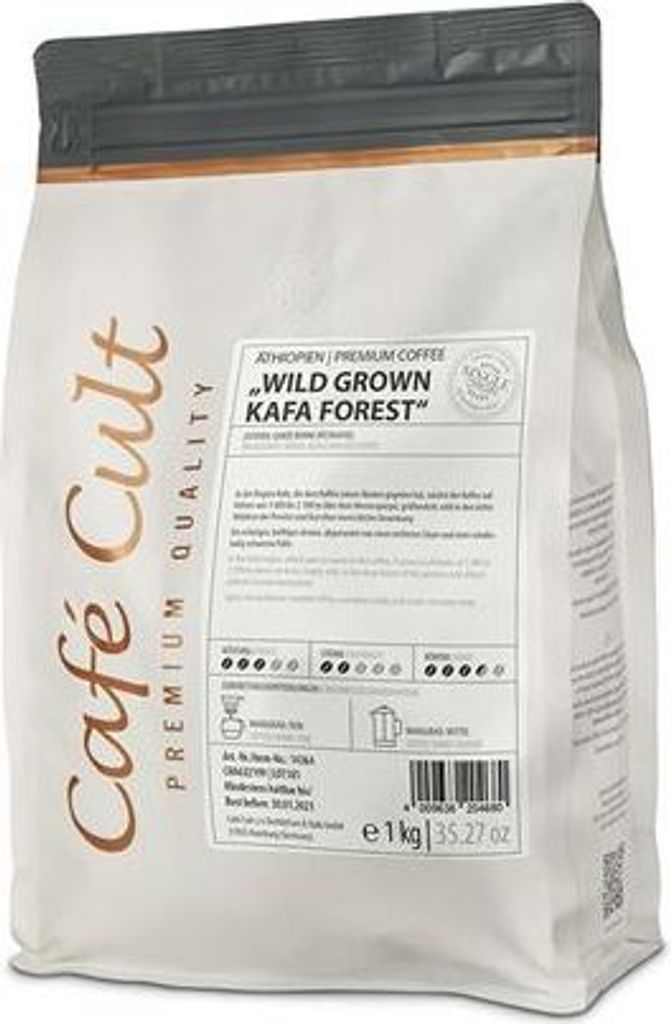 Teemando Ethiopian Wild Grown "Kafa Forest" coffee in 1 kg bag, whole bean