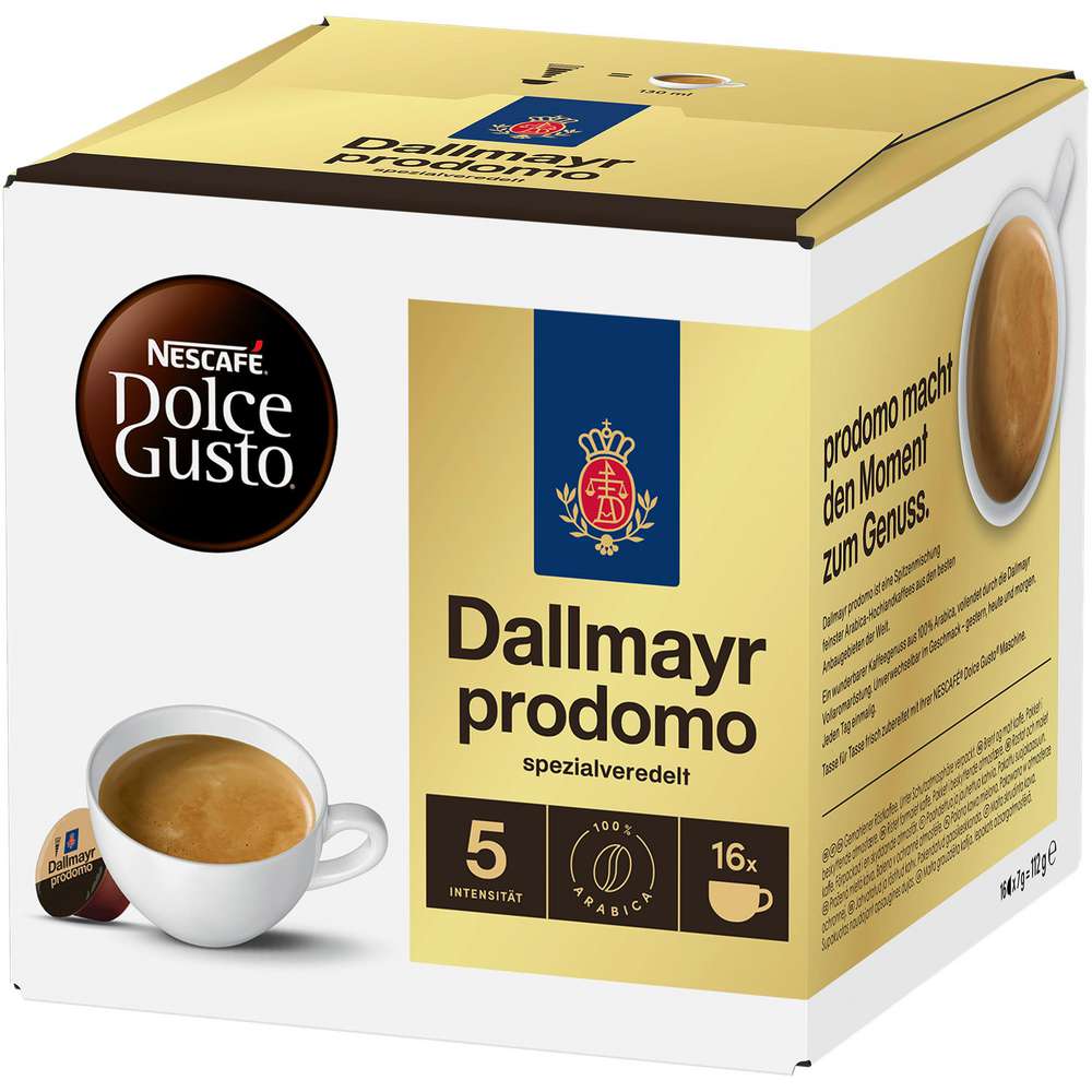 Nescafé Coffee capsules Dolce Gusto, Dallmayr Prodomo