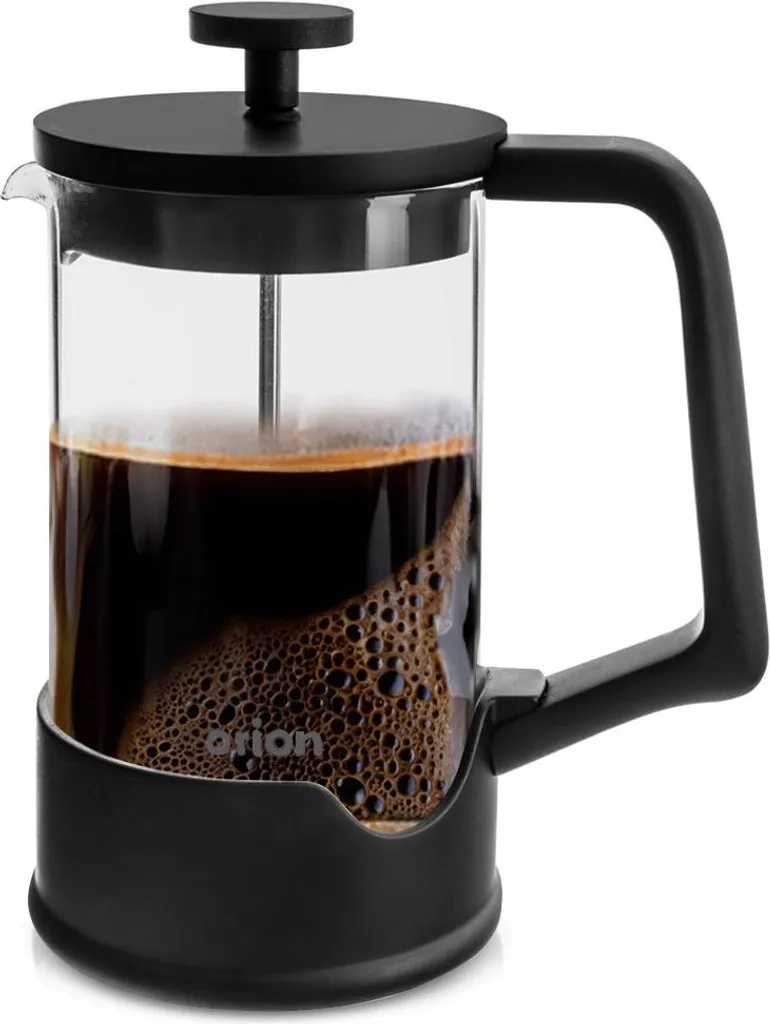 Orion Coffee and tea piston kettle, glass, black, 650 ml