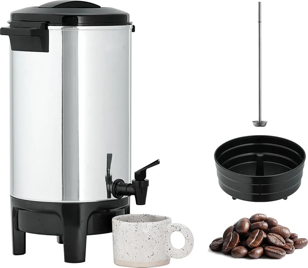 Coffee machine - Coffee percolator/coffee urn - 4.5 L/30 cup capacity - Drip-free dispensing tap - Automatic temperature control - Keep-warm function - For catering & gastronomy