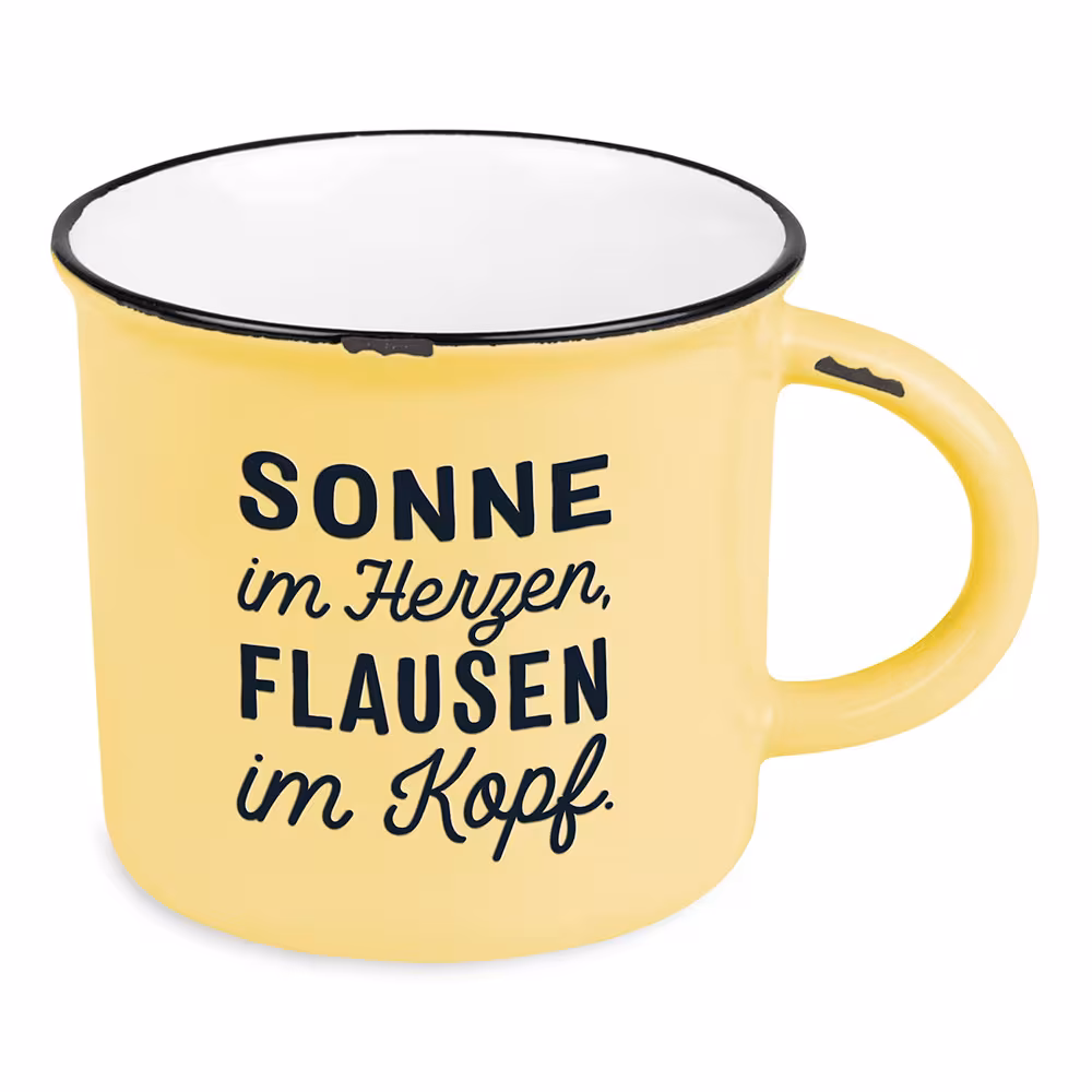 Lutz COFFEE MUG 400 ml, yellow-black