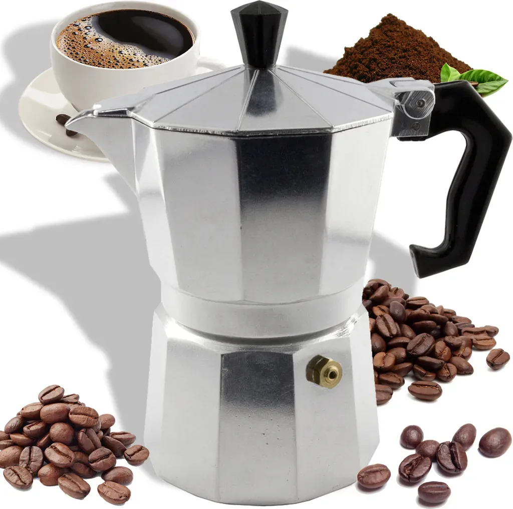 Zimtky Coffee machine, 12 cups, espresso maker, office use, 600ml, silver, stainless steel