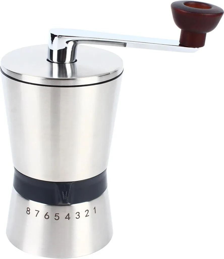 StarTech Coffee grinder - Manual hand coffee grinder - Hand crank - Adjustable grinding mechanism - Stainless steel - Portable - Silver