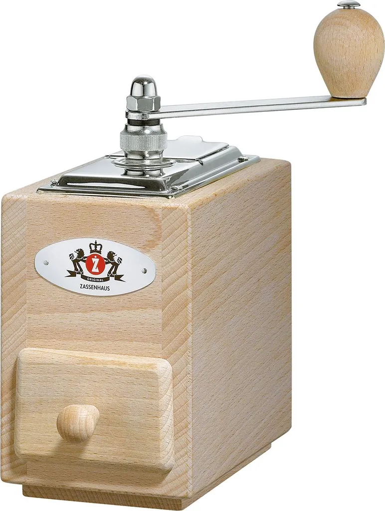 Mechanical coffee grinder, natural beechwood, Santiago Eco Zassenhaus