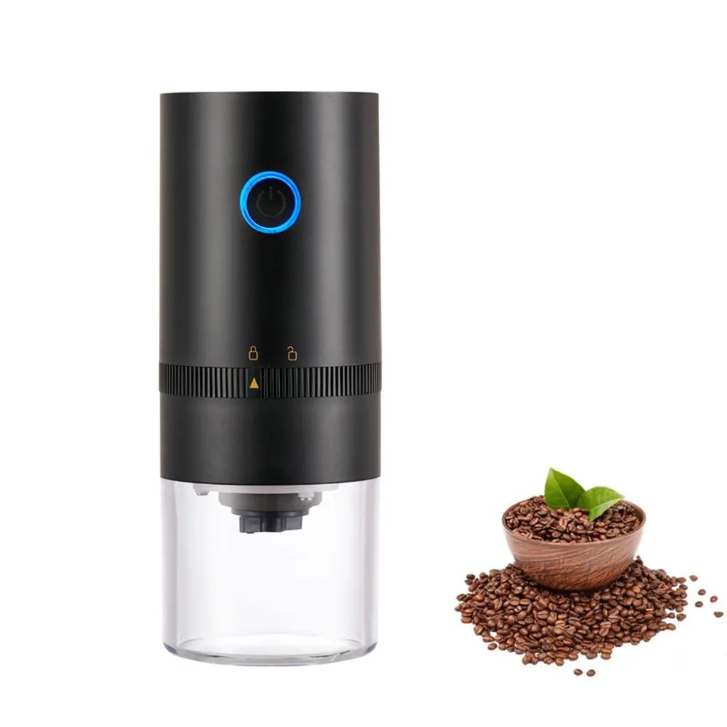 Xkiss Coffee grinder, USB rechargeable electric coffee grinder with ceramic conical burr grinder | Adjustable | Espresso coffee grinder, portable electric grinder