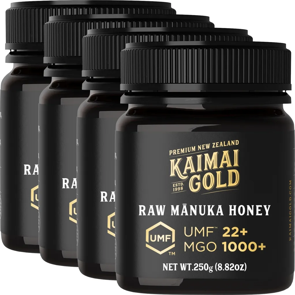 Kaimai Gold MGO 1000+ / UMF 22+ Manuka Honey * 4x 250g Premium Monofloral UMF® Certified New Zealand Manuka Honey * 800 820 829 830 850 1046 1122 1200