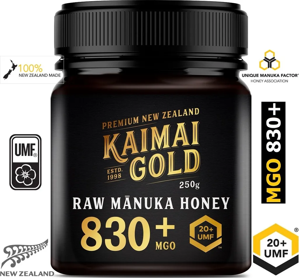 Kaimai Gold MGO 830+ / UMF 20+ Manuka Honey * 250g Premium Monofloral UMF® Certified New Zealand Manuka Honey * 600 625 633 696 700 720 800 820 829 850