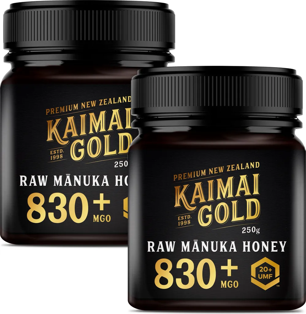 Kaimai Gold MGO 830+ / UMF 20+ Manuka Honey * 2x 250g Premium Monofloral UMF® Certified New Zealand Manuka Honey * 600 633 696 700 720 800 820 829 850